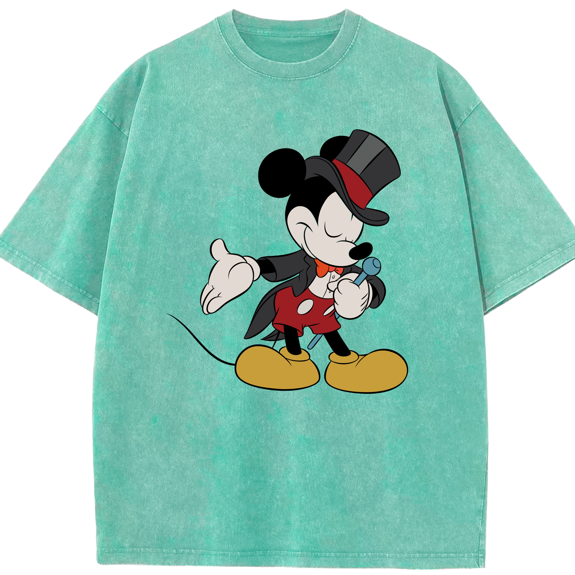 （画像用） ミッキーマウス Mickey Mouse 綿100% ヴィンテージ風 半袖Tシャツ（フロントプリント）